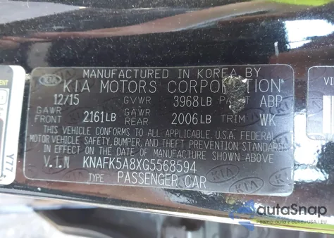 2016 Kia Forte Lx from USA, damaged, VIN KNAFK5A8XG5568594